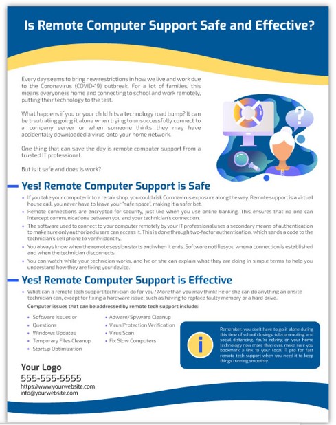 Flyer for Marketing Remote Tech Support Services
